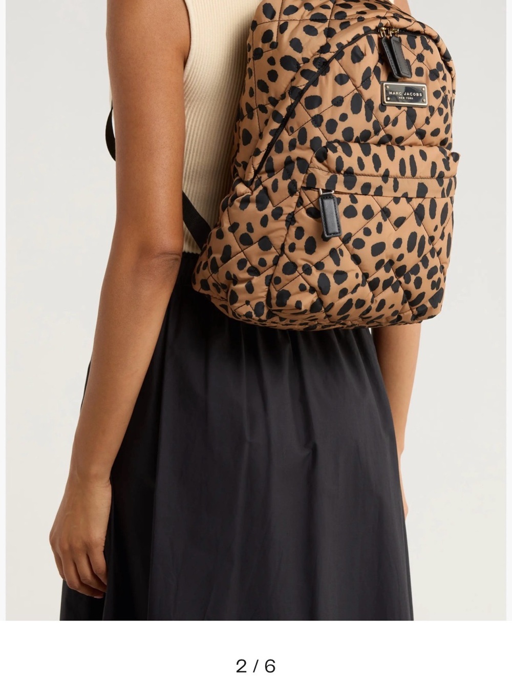 Marc Jacobs Leopard Quilted Mini Backpack - Tan/Black - Picture 5 of 6